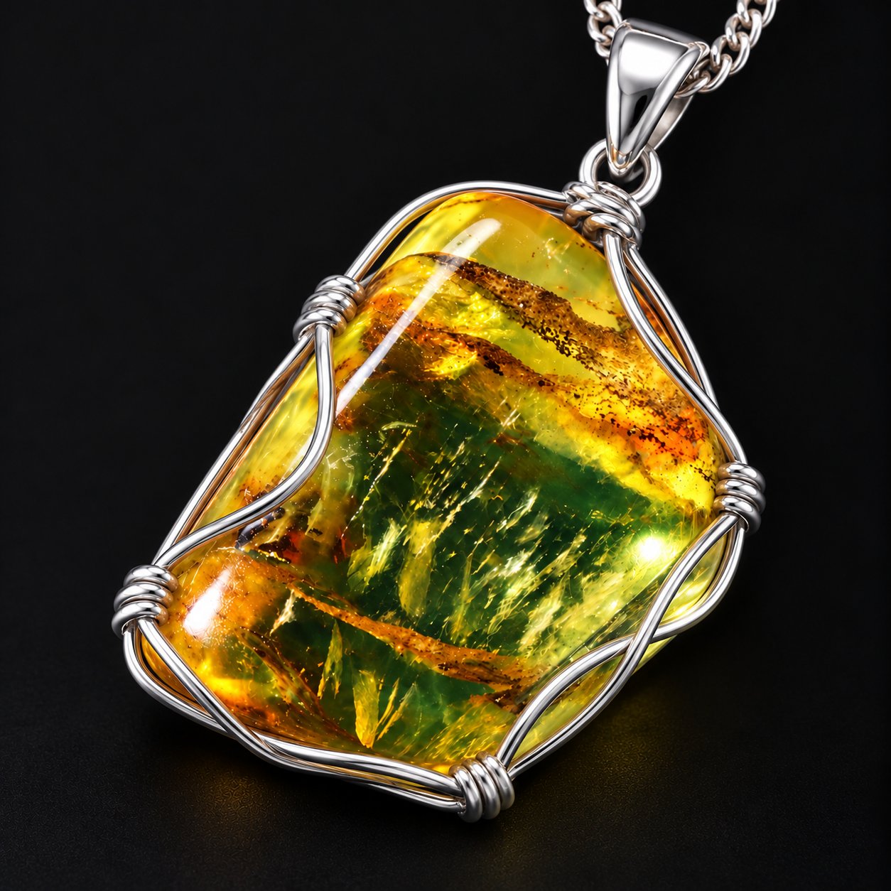 Authentic yellow green polished Dominican amber – photo 2