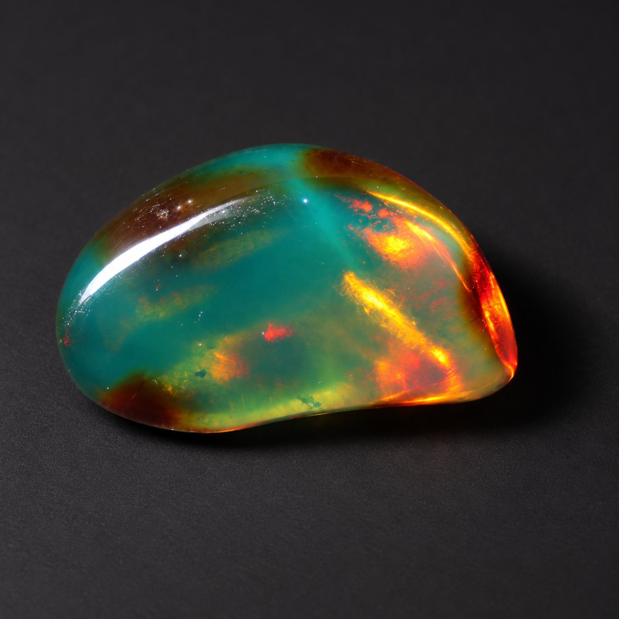 Genuine deep blue polished Dominican amber 30mm – photo 6