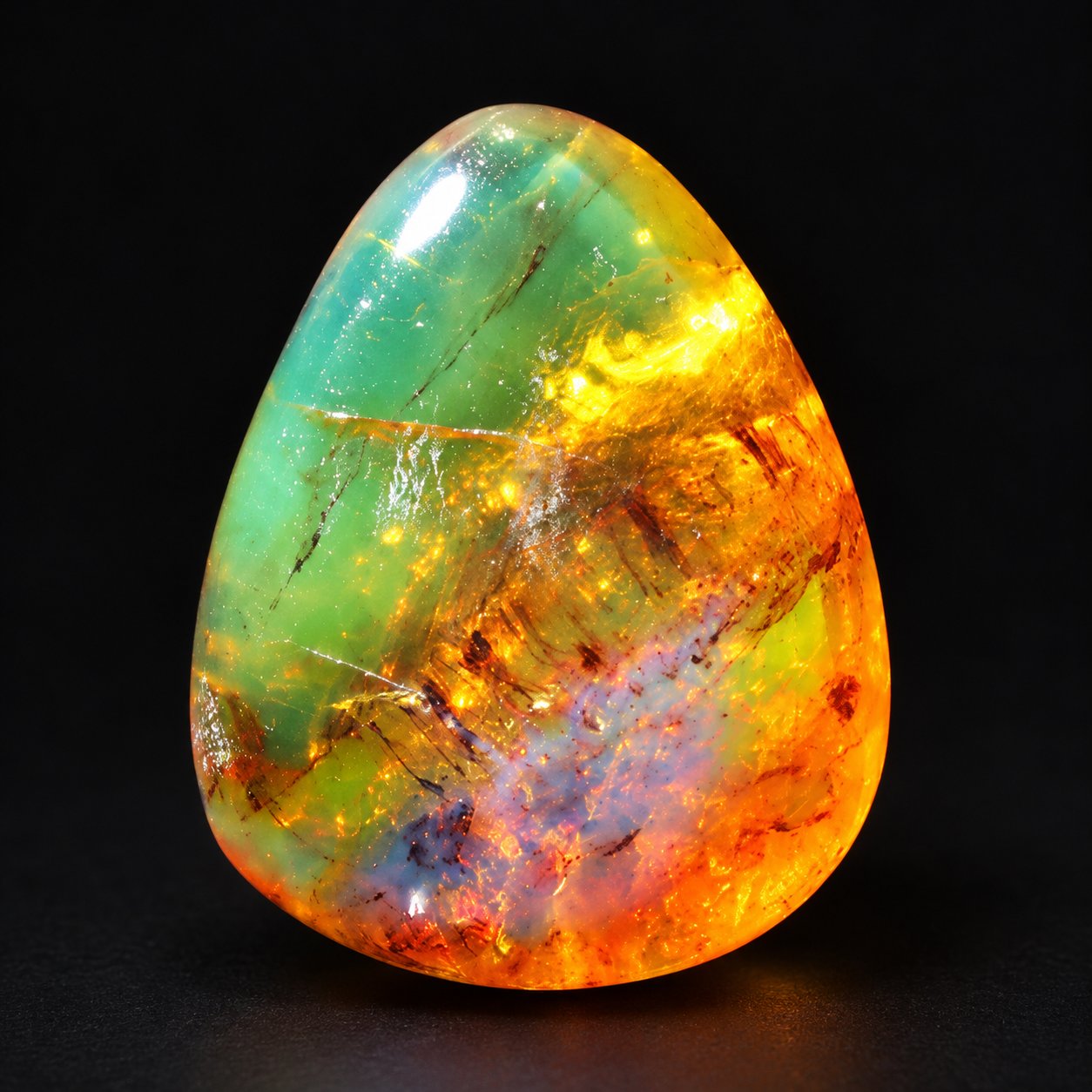 Genuine pink blue polished Dominican amber 28mm – photo 13