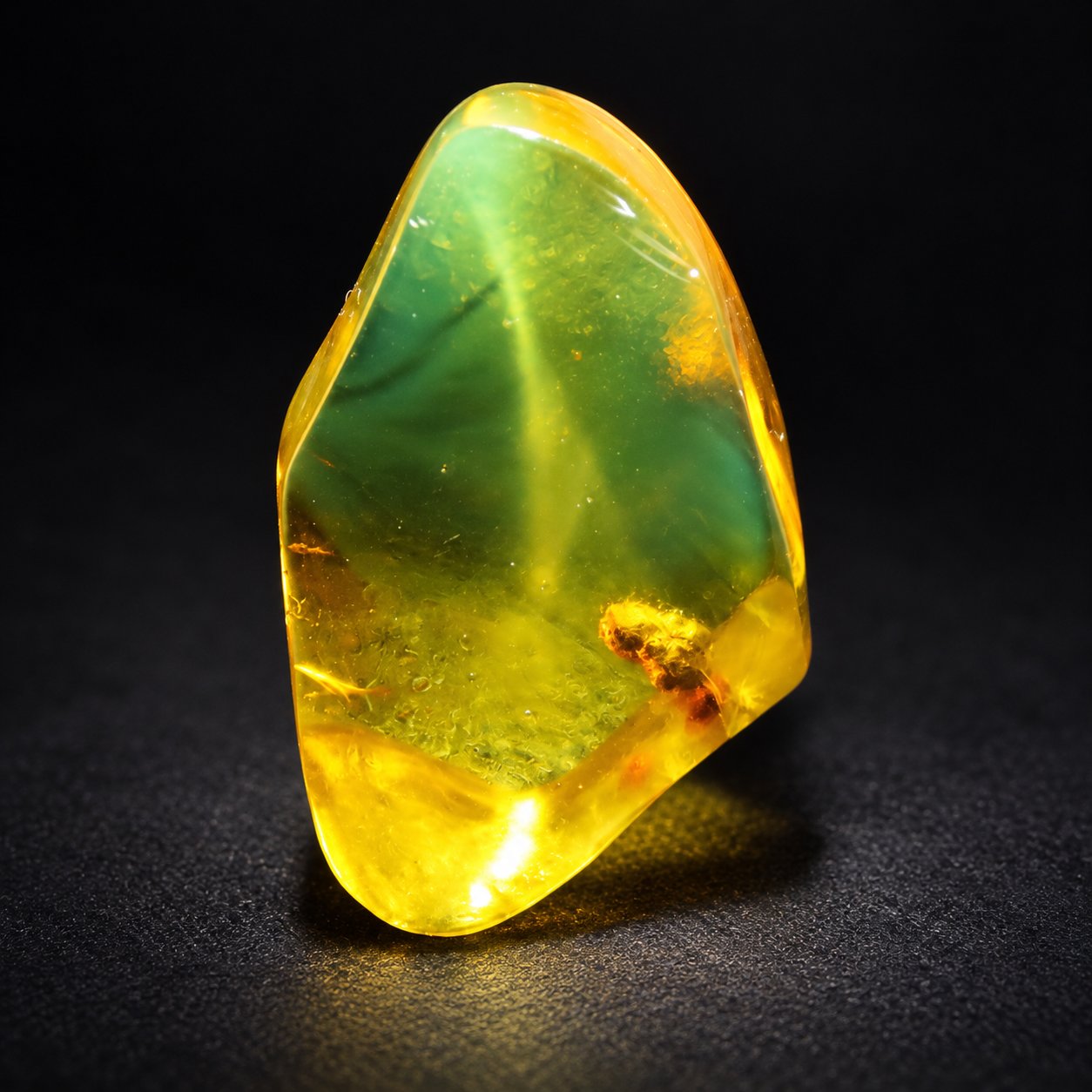 Genuine yellow green polished Dominican amber 31mm – photo 8