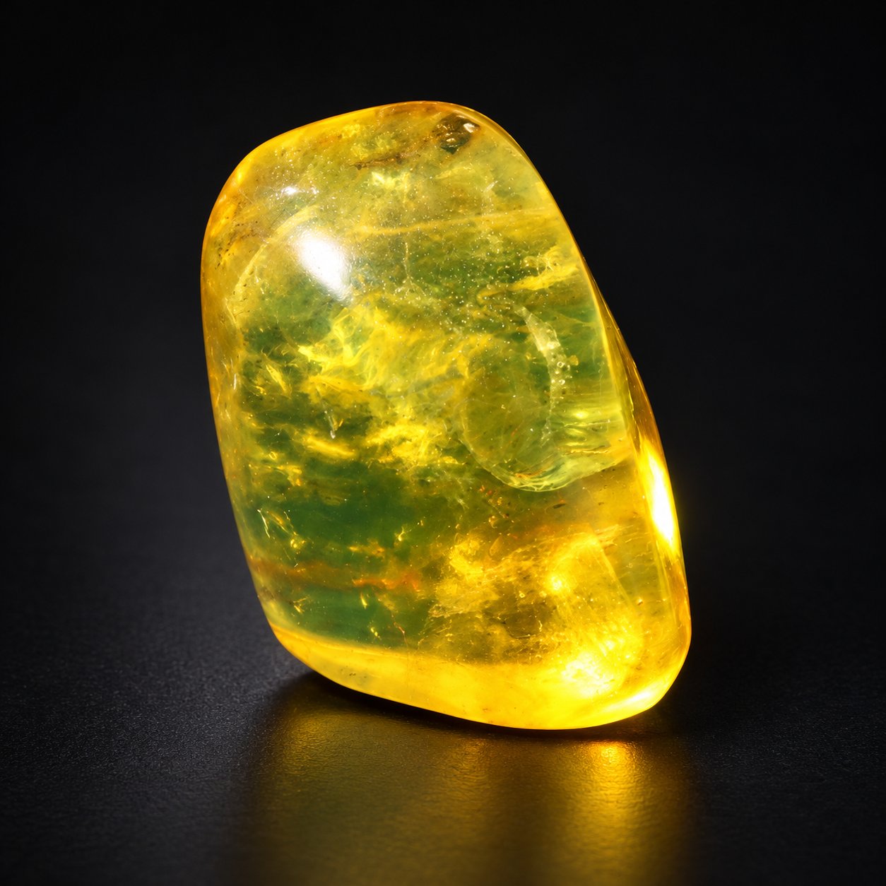 Authentic yellow green polished Dominican amber 29mm – photo 11