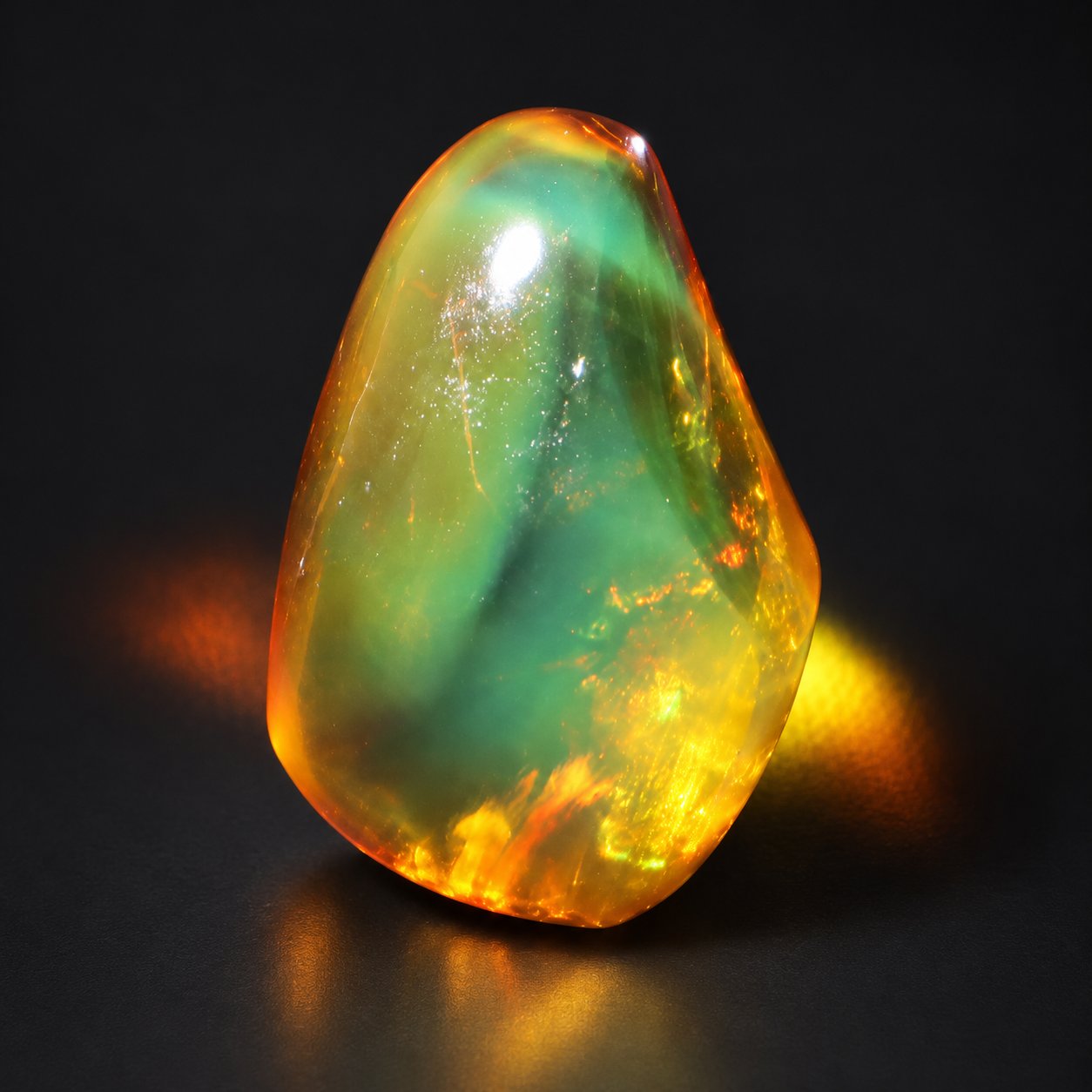 Authentic yellow green polished Dominican amber 25mm – photo 4