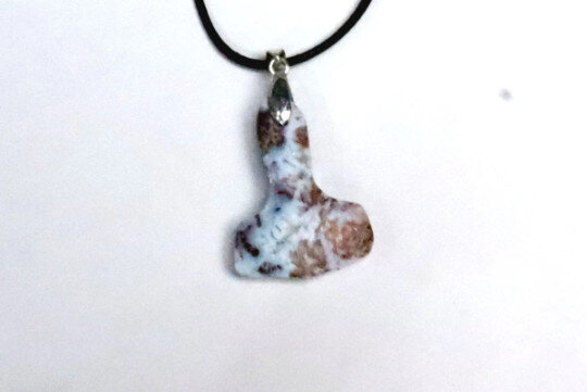 Biggest 2inch Natural Blue Red Larimar Thors Hammer solid silver Pendant 50mm – photo 7