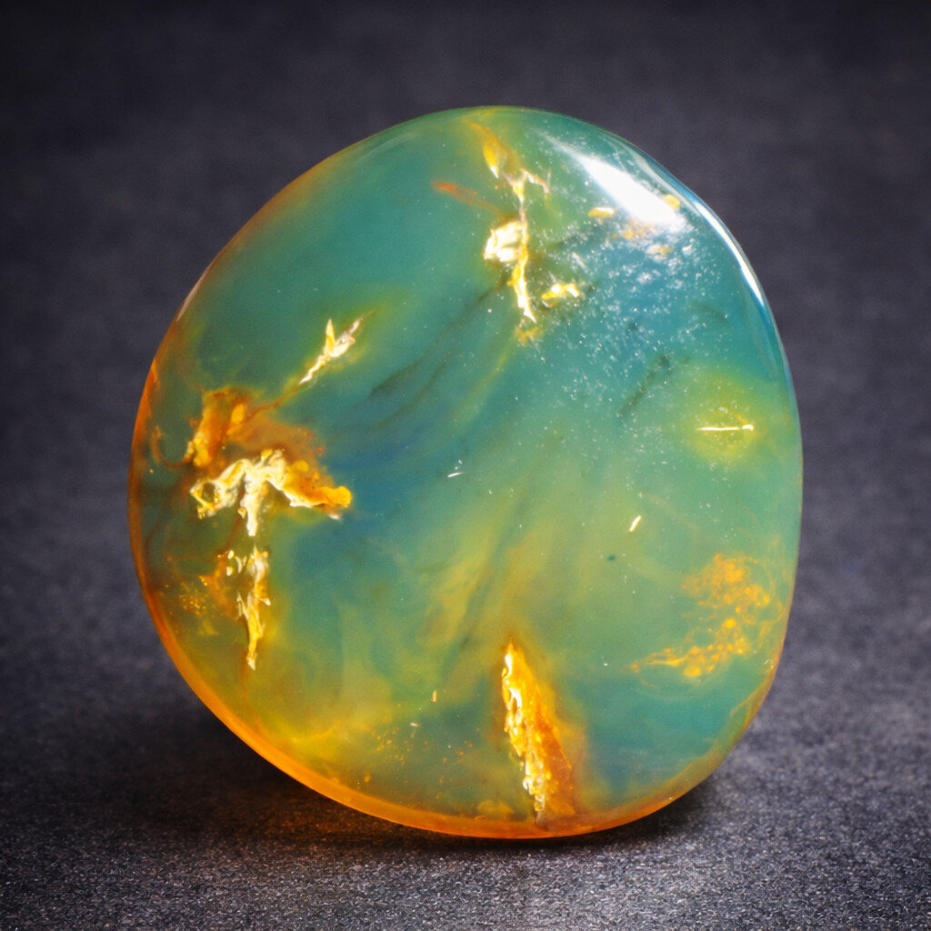 Charming Natural Dominican Clear Green Blue Amber Polished 23mm free drilling