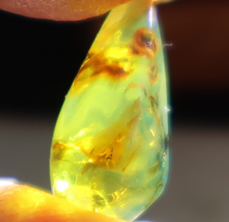 Natural Dominican Clear Sky Blue Amber Polished Stone 20mm free drilling – photo 8