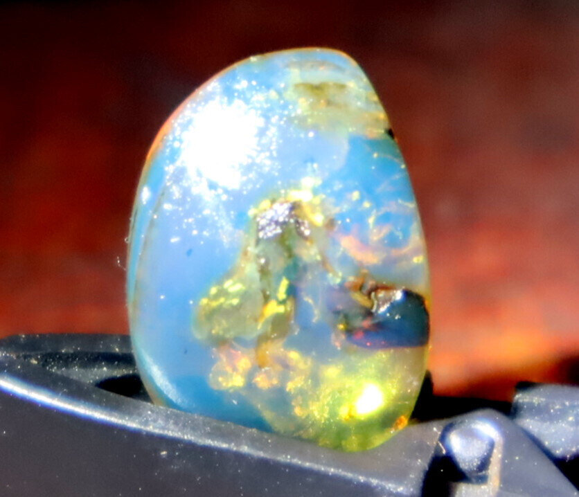 Beautiful Natural Dominican Clear Sky Blue Amber Polished Stone 18mm free drill – photo 4