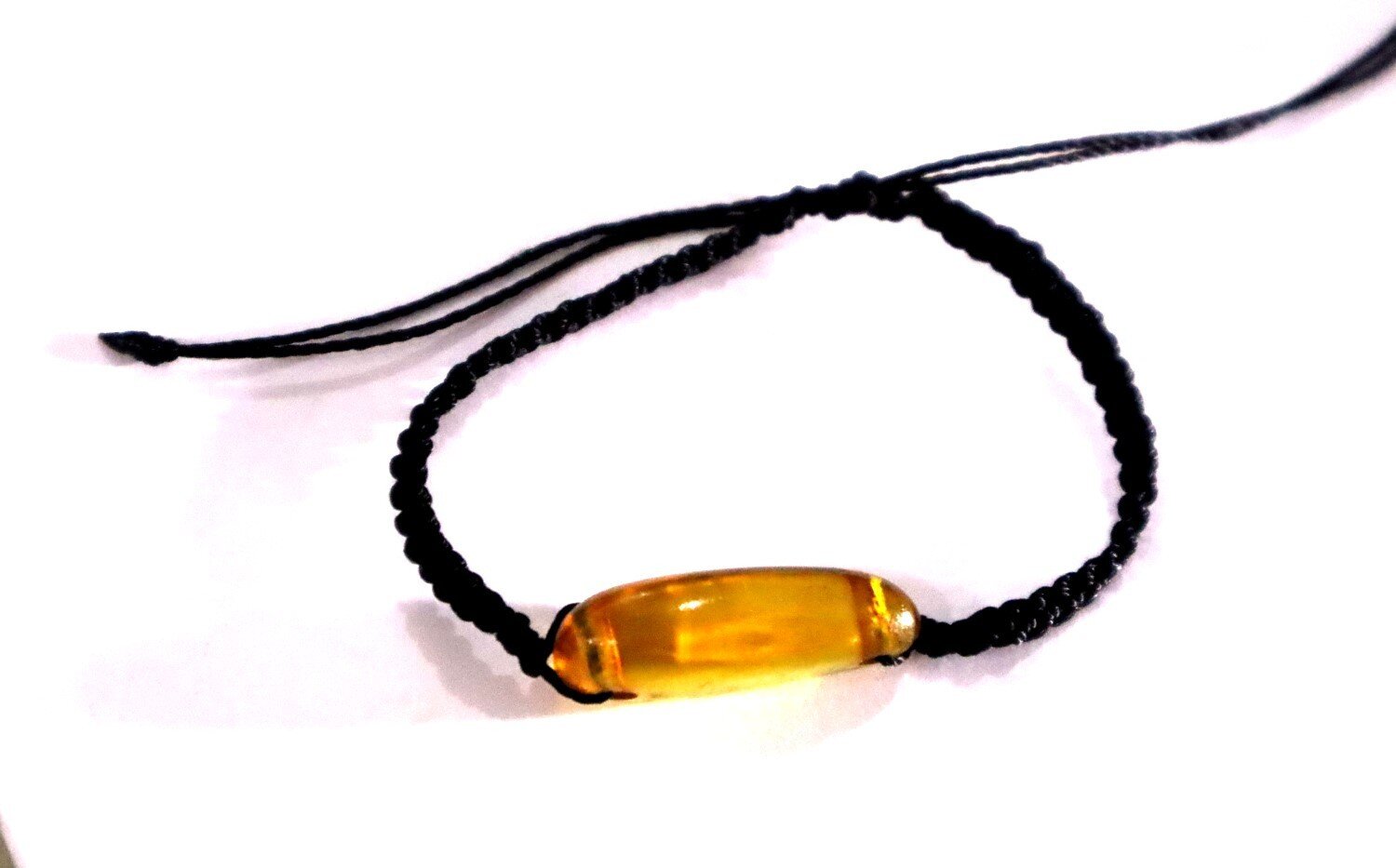 Beautiful Natural Clear Yellow Green Amber Bracelet adjustable – photo 7