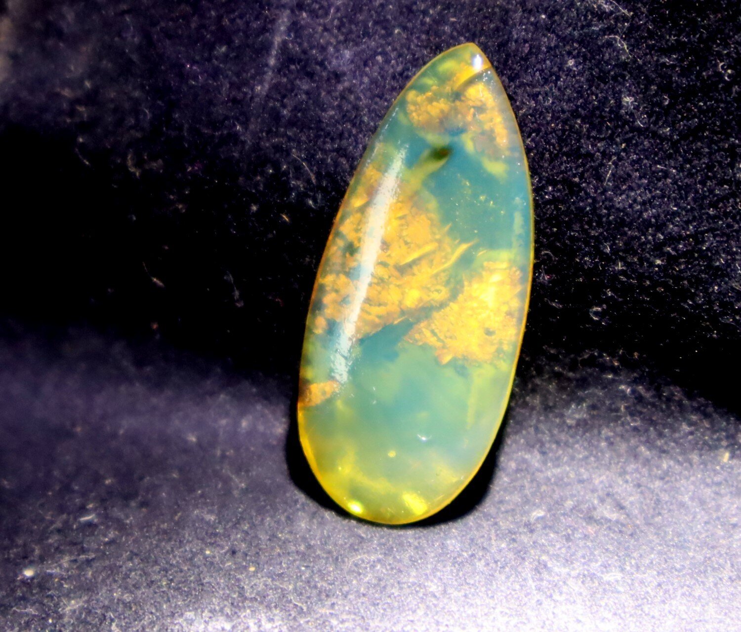 Impressive Natural Dominican Clear Deep Blue Amber Polished Stone 29mm – photo 5