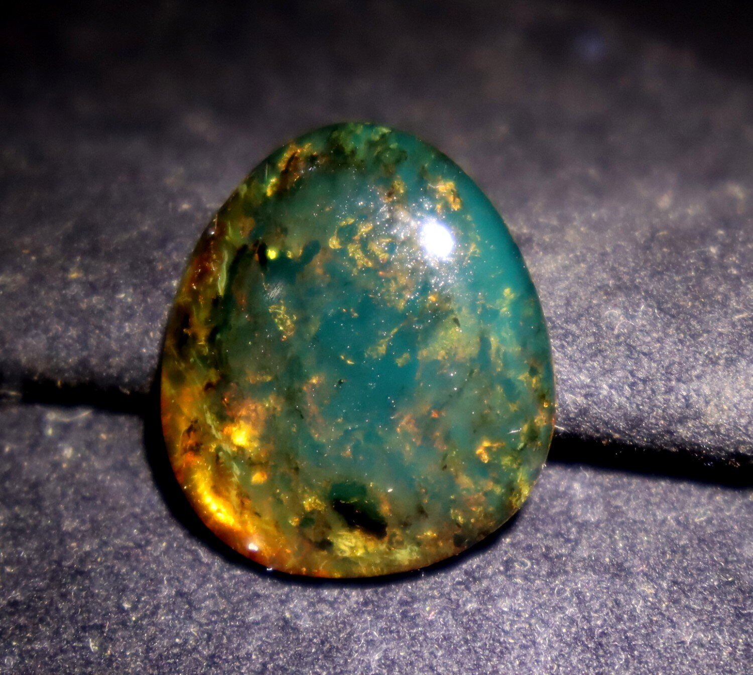 Charming Design Natural Dom. Translucent Ocean Blue Amber Polished Stone 20mm – photo 7