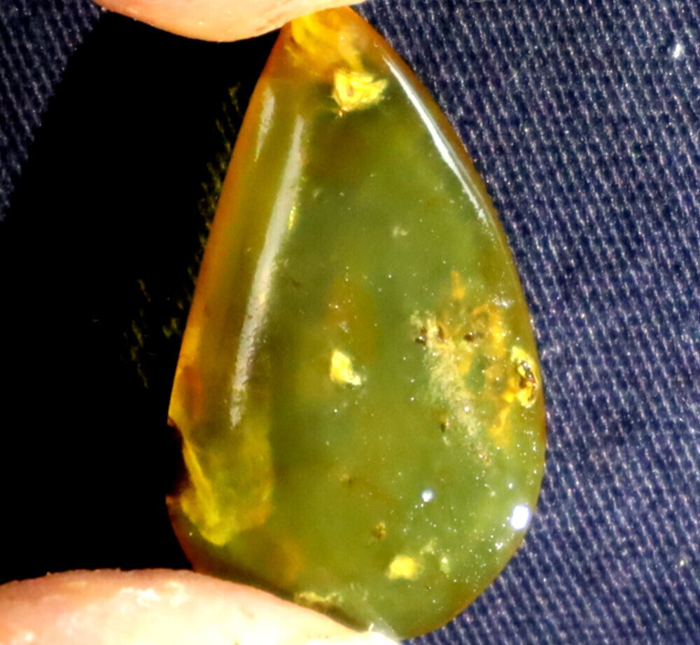 Exquisite Natural Dominican Clear Deep Green Amber Polished Stone 31mm – photo 3