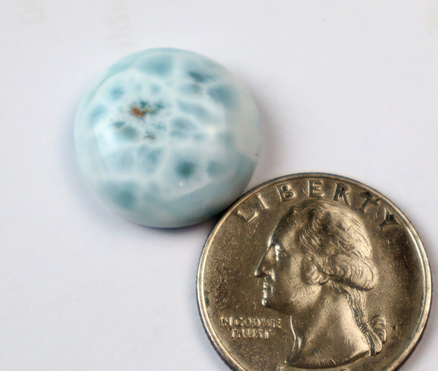 Lovely Natural Light Blue Larimar Round Cabochon 19mm – photo 6