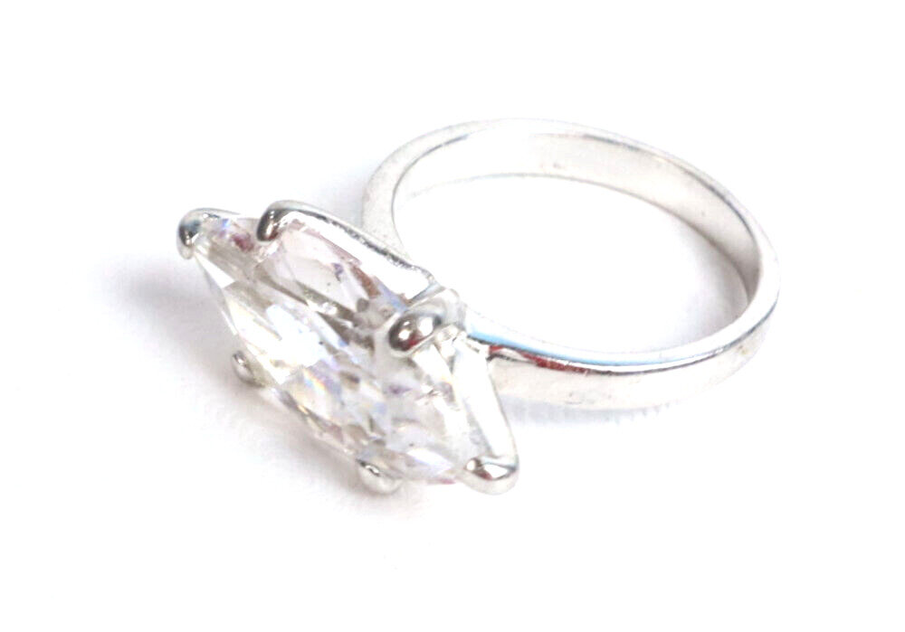 Finest Clear Light Cubic Zirconia CZ .925 Sterling Silver Ring #7 – photo 3