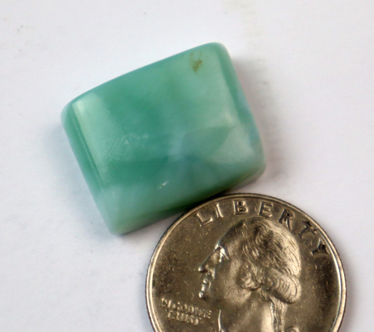 Beautiful Natural Green Blue Larimar Trapezoid Cabochon 22mm – photo 6