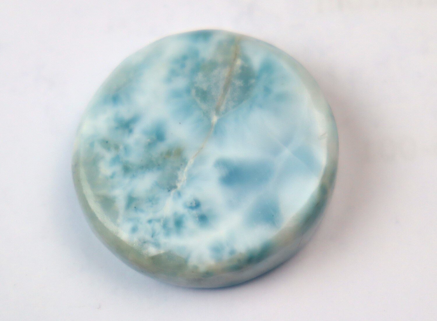 Exquisite Natural Sky Blue Larimar Round Disk Cabochon 27mm – photo 6