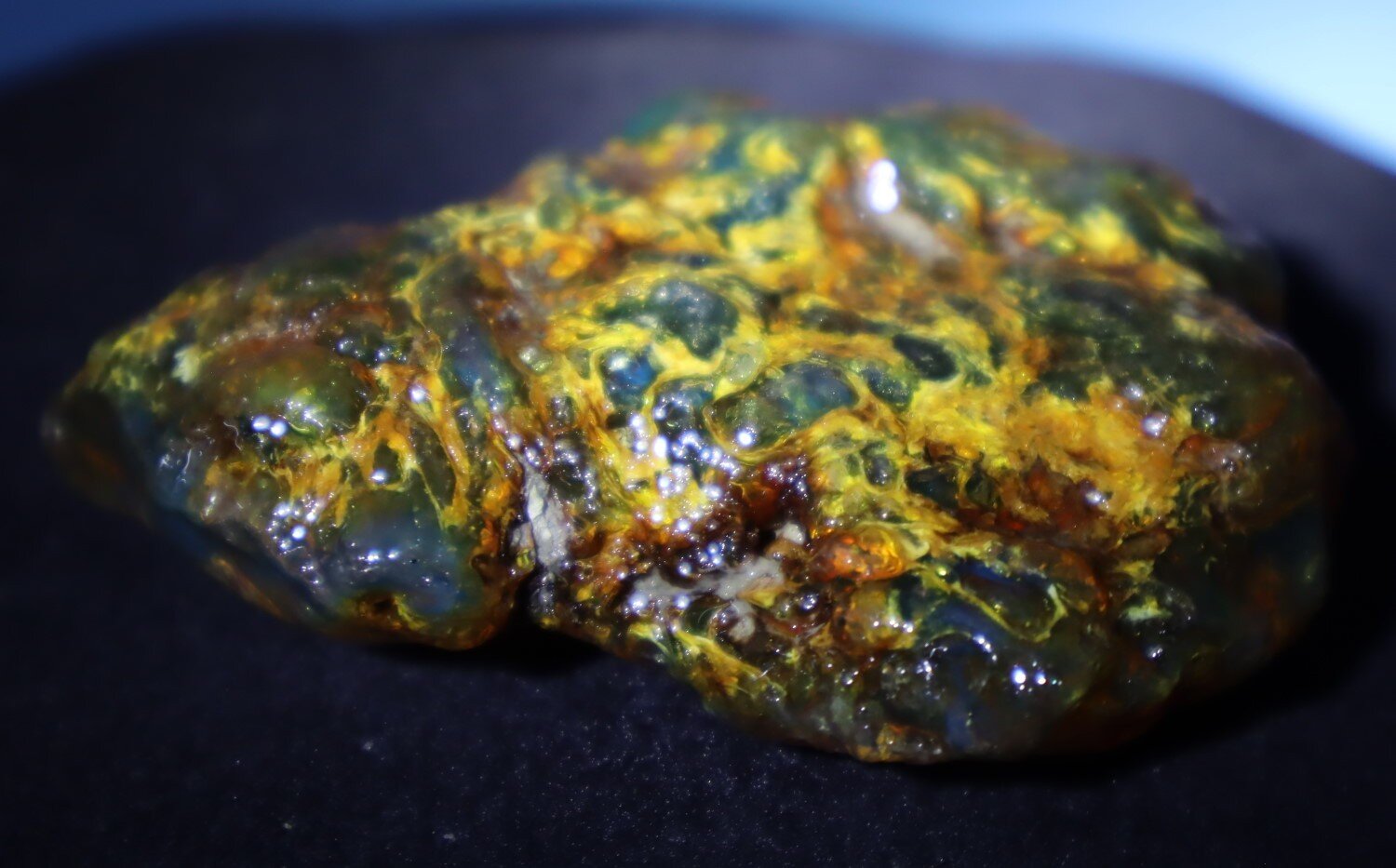 Beautiful Natural Dominican Translucent Green Blue Amber Rough Specimen 66mm 35g – photo 4