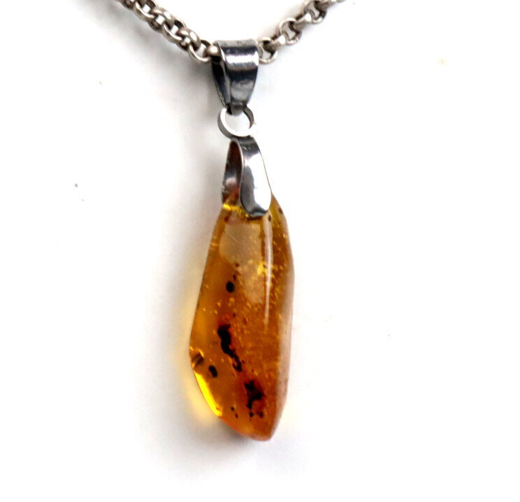 Beautiful Dominican Real Natural Clear Yellow Amber Pendant 34mm – photo 4