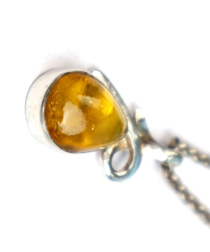 Natural Dominican Yellow Amber Pendant 925 Sterling Silver 30mm Clear Orange – photo 9