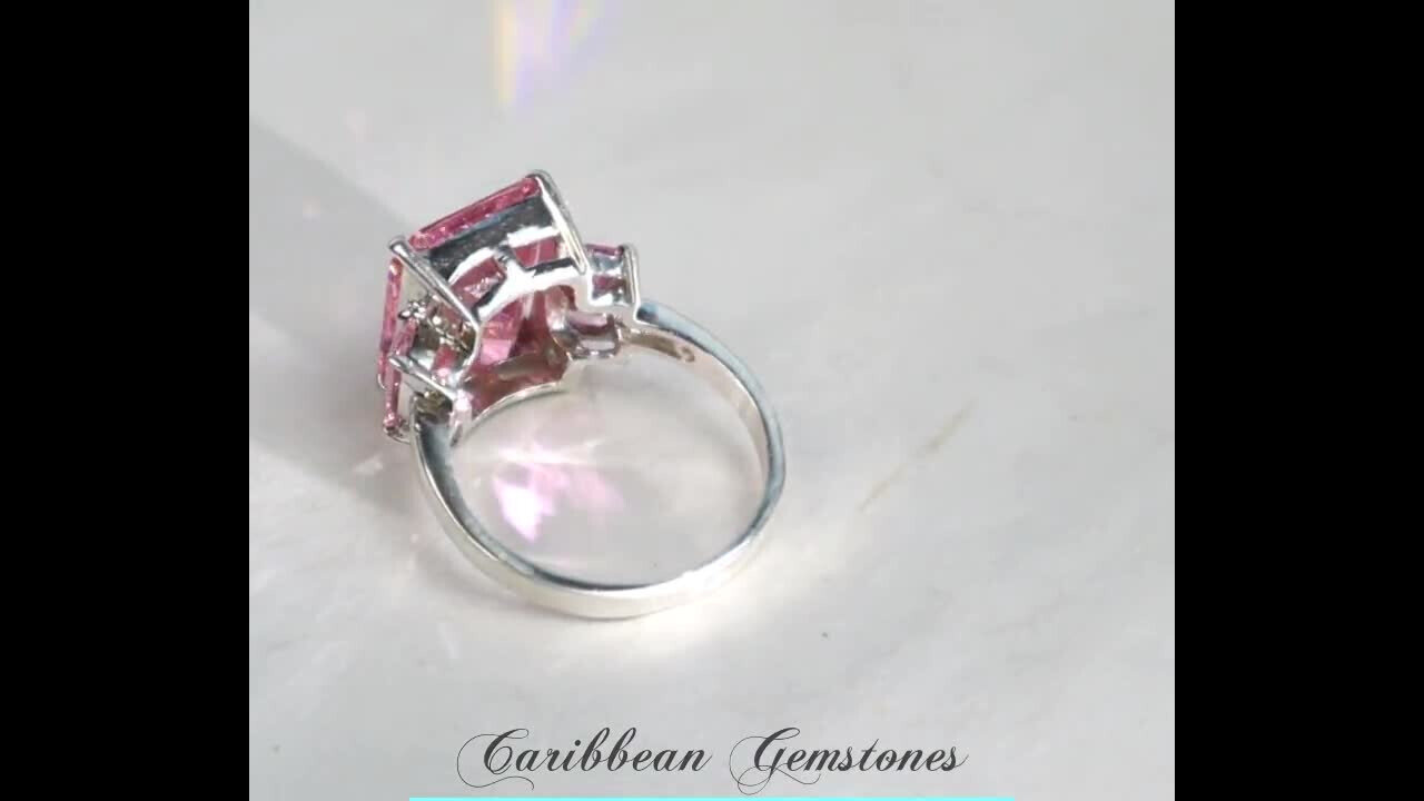 Impressive Natural Clear Light Pink Amethyst .925 Sterling Silver Ring #8.5 – photo 7