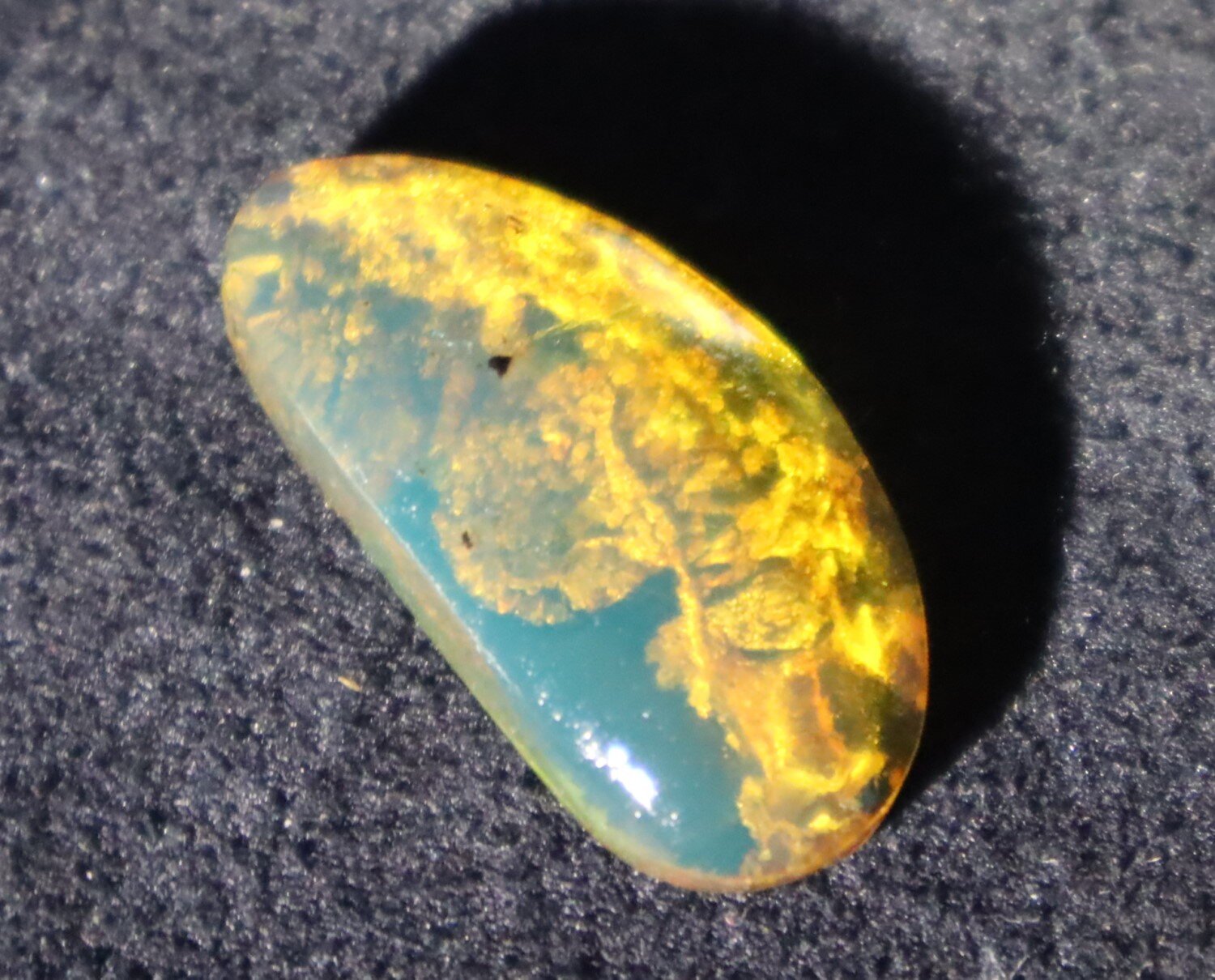 Beautiful Natural Clear Light Blue Amber Cabochon polished stone 27mm – photo 4