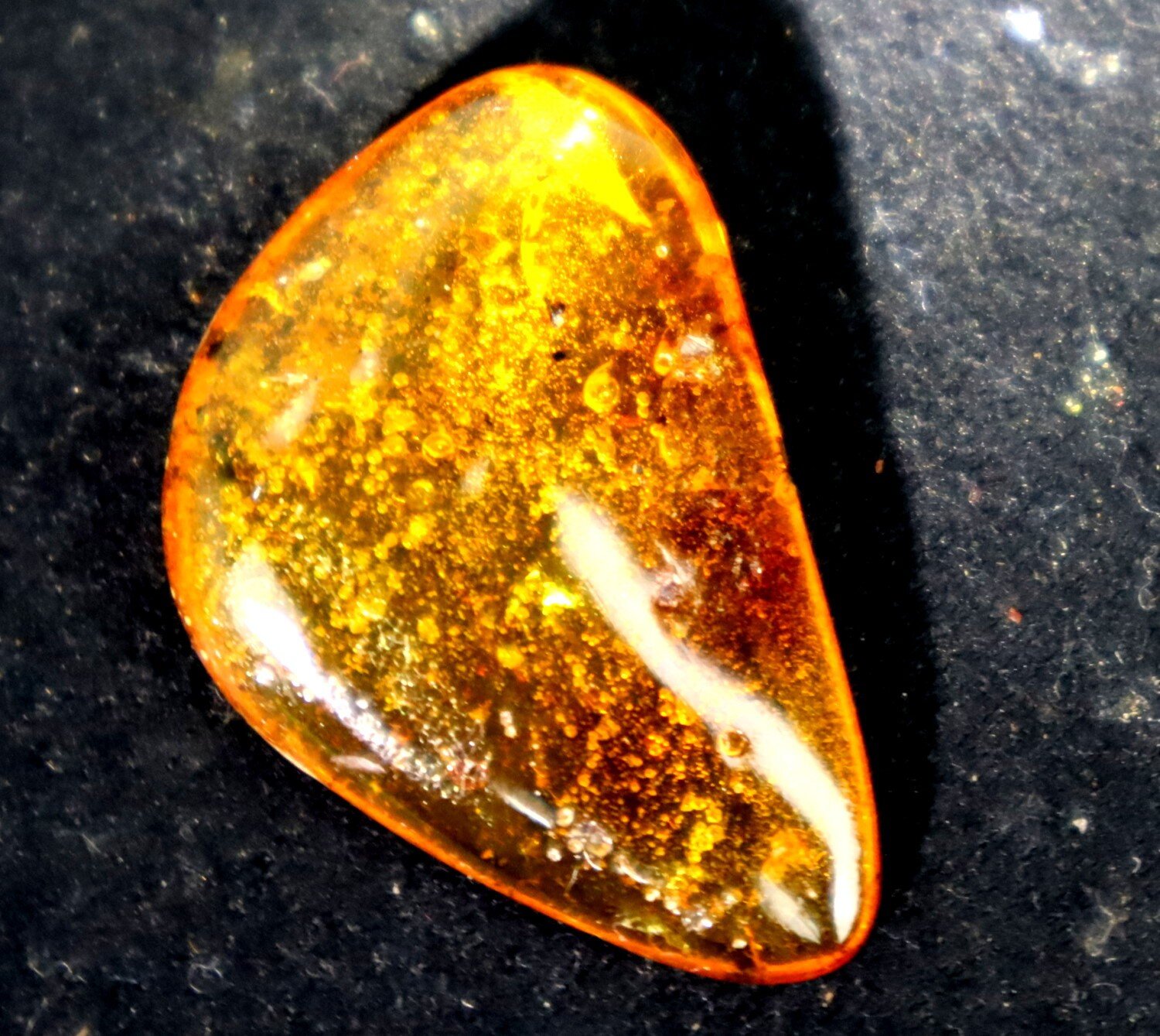 Excellent Natural Dominican Translucent Orange Red Amber Polished Stone 36mm – photo 6