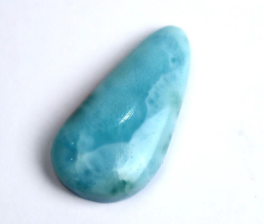 Charming Design Natural Sky Blue Larimar Pendant Cabochon 38mm – photo 3