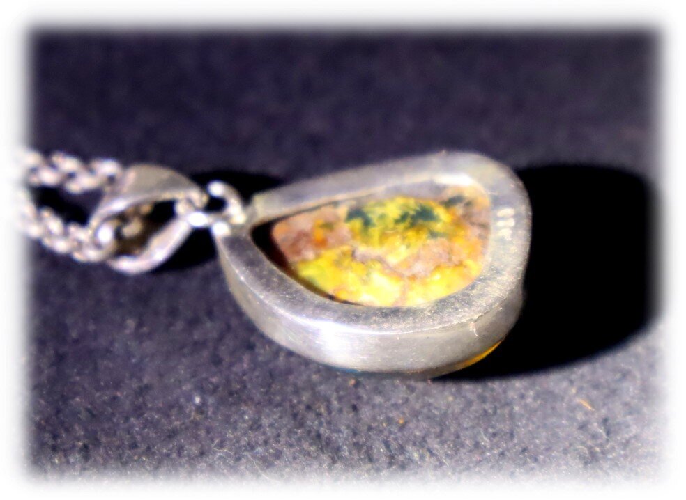 Finest Natural Translucent Sky Blue Amber .925 Sterling Silver Pendant 35mm – photo 6
