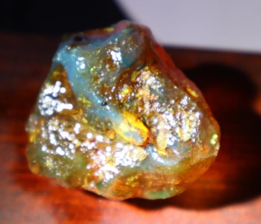 Impressive Natural Dominican Crystal Clear Green Blue Amber Rough Specimen 45mm – photo 9
