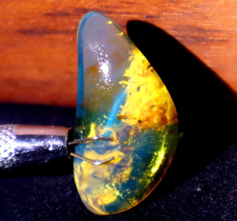 Charming Design Natural Dominican Clear Deep Blue Amber Polished Stone 32mm – photo 13