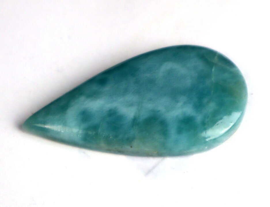 Impressive Natural Dominican Ocean Blue Larimar Polished Stone Cabochon 47mm – photo 4